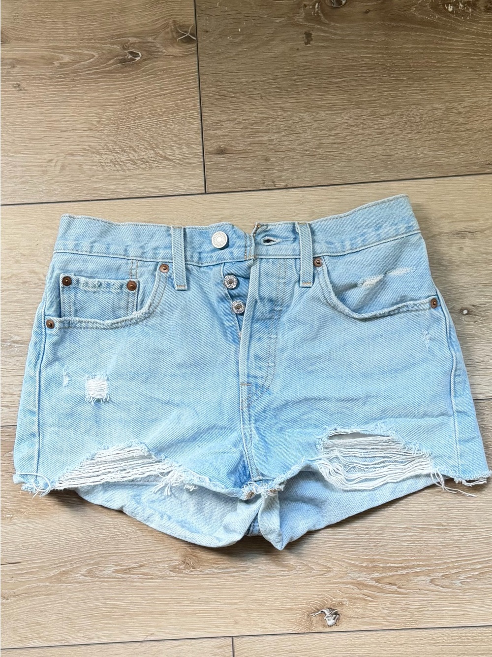 Levi's Light Blue Distressed Relaxed Jeans